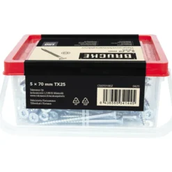 Yleisruuvi Brücke 5 x 70 mm, sinkitty, uppokanta, 100 kpl